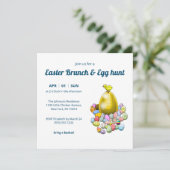 Uitnodiging voor paasbrunch & eierjacht (Staand voorkant)