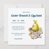 Uitnodiging voor paasbrunch & eierjacht (Voorkant)