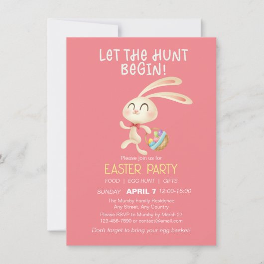 Uitnodiging voor Paasbrunch en Eiers zoeken met Kn (Voorkant)