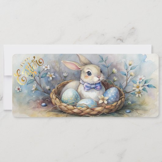 Uitnodiging voor paasbrunch met paaskonijn. (Achterkant)