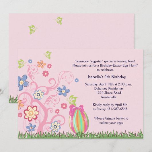 Uitnodiging voor Paasdag (Voorkant / Achterkant)