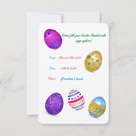 Uitnodiging voor paaseieren - Naam/jaar personalis (Achterkant)