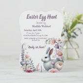 Uitnodiging voor Paaseierenjacht Konijn (Staand voorkant)