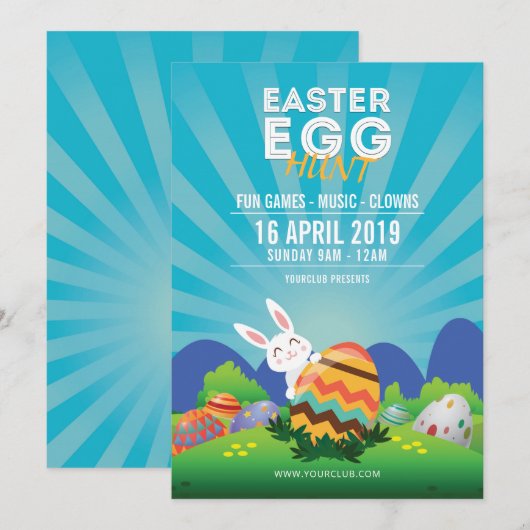 Uitnodiging voor paasfeest (Voorkant / Achterkant)