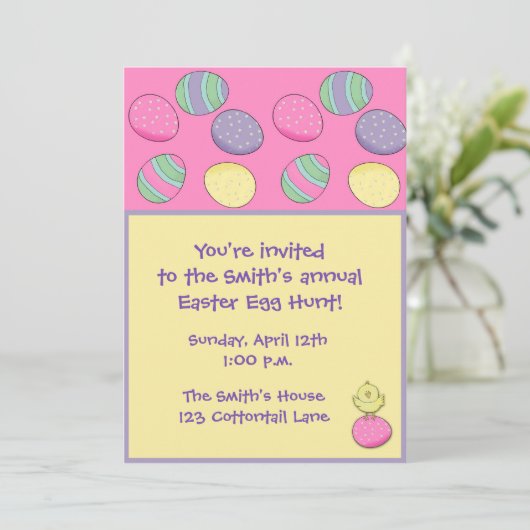 Uitnodiging voor paasfeest (Staand voorkant)