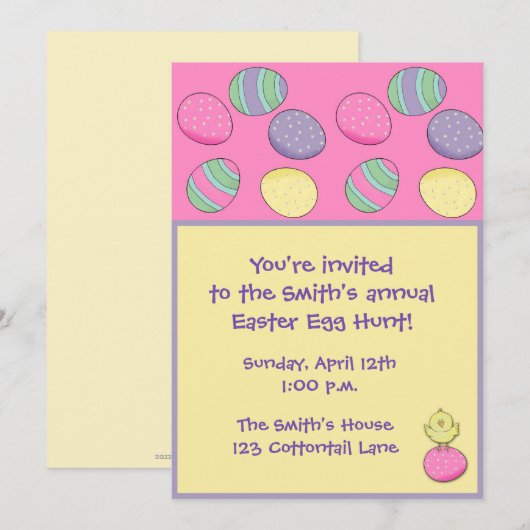 Uitnodiging voor paasfeest (Voorkant / Achterkant)