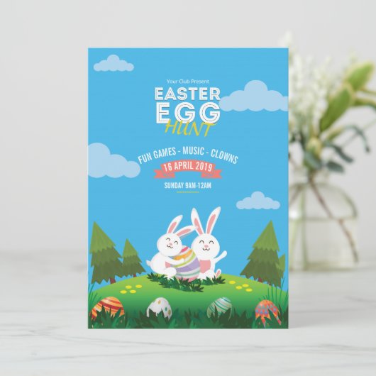 Uitnodiging voor paasfeest (Staand voorkant)