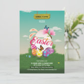 Uitnodiging voor paasfeest (Staand voorkant)