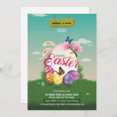 Uitnodiging voor paasfeest (Voorkant / Achterkant)