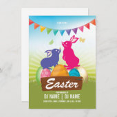 Uitnodiging voor paasfeest (Voorkant / Achterkant)