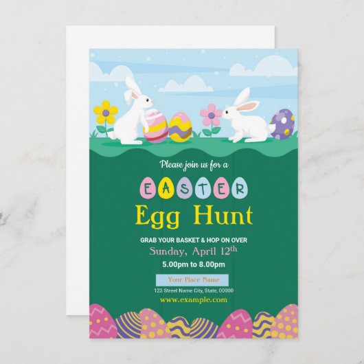 Uitnodiging voor paasfeest (Voorkant / Achterkant)