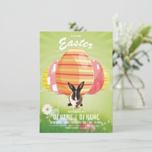 Uitnodiging voor paasfeest (Staand voorkant)