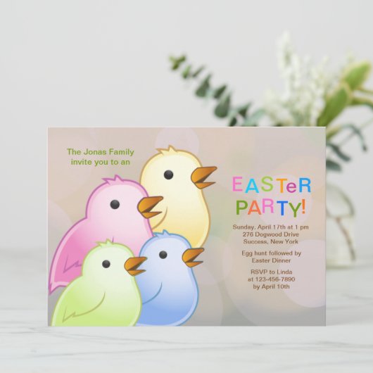 Uitnodiging voor paasfeest bij de zieke familie (Staand voorkant)