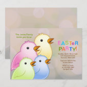 Uitnodiging voor paasfeest bij de zieke familie (Voorkant / Achterkant)