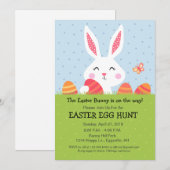 Uitnodiging voor Paashaas-eierenjacht (Voorkant / Achterkant)