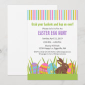 Uitnodiging voor Paashaas-eierenjacht (Voorkant / Achterkant)