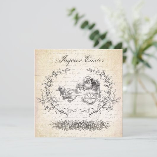 uitnodiging voor paaskippen (Staand voorkant)