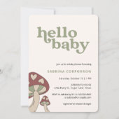 Uitnodiging voor paddenstoelBaby shower | Sage Gre (Voorkant)