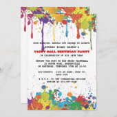 Uitnodiging voor Paintball-kleuren (Voorkant / Achterkant)