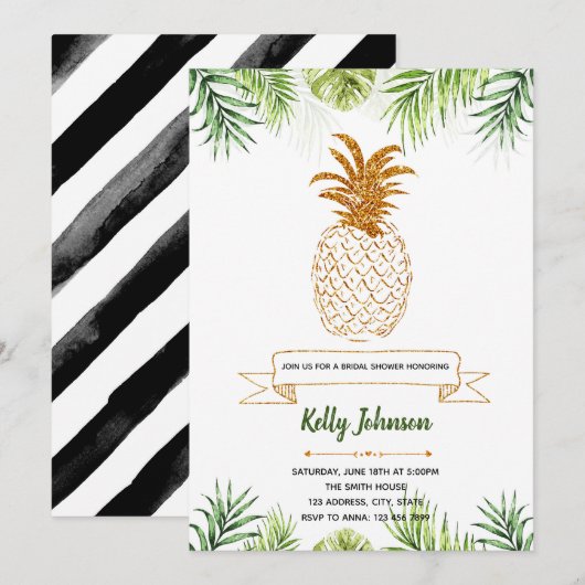 Uitnodiging voor palm springs douchefeest (Voorkant / Achterkant)