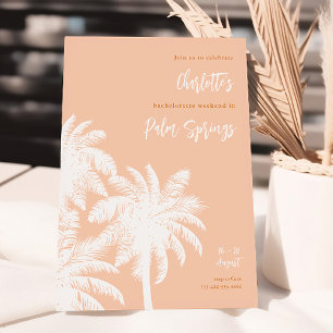Uitnodiging voor Palm Springs Peach vrijgezellenfe