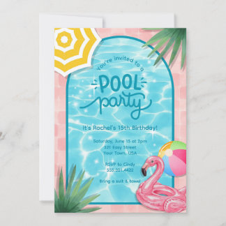 Uitnodiging voor Palm Springs zwembadfeest
