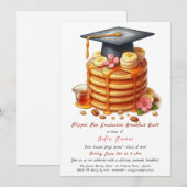 Uitnodiging voor Pancakes Graduation Party (Voorkant / Achterkant)