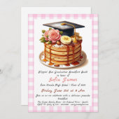 Uitnodiging voor Pancakes Graduation Party (Voorkant / Achterkant)