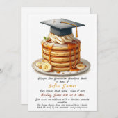 Uitnodiging voor Pancakes Graduation Party (Voorkant / Achterkant)