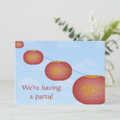  uitnodiging voor papierlantaarns (Staand voorkant)