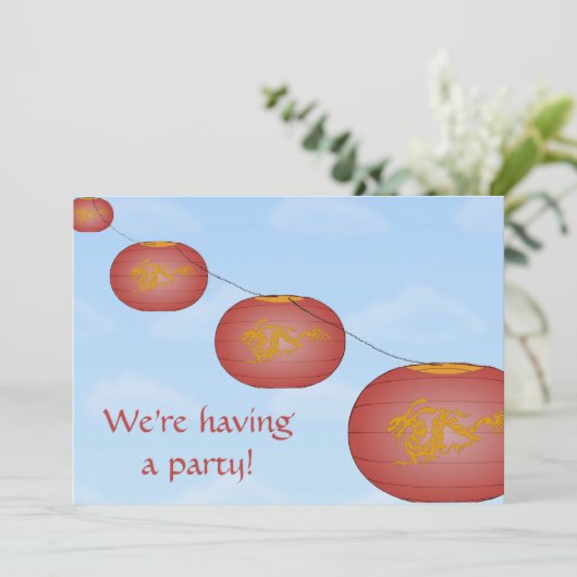  uitnodiging voor papierlantaarns (Staand voorkant)