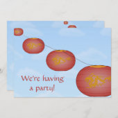  uitnodiging voor papierlantaarns (Voorkant / Achterkant)