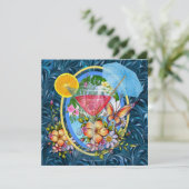 Uitnodiging voor Paradise Beach-cocktail (Staand voorkant)