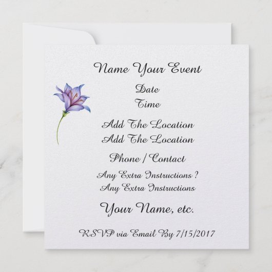 Uitnodiging voor Paradise Beach-cocktailparty (Achterkant)