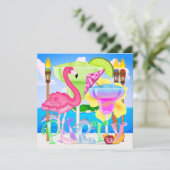 Uitnodiging voor Paradise Beach Party / Luau (Staand voorkant)