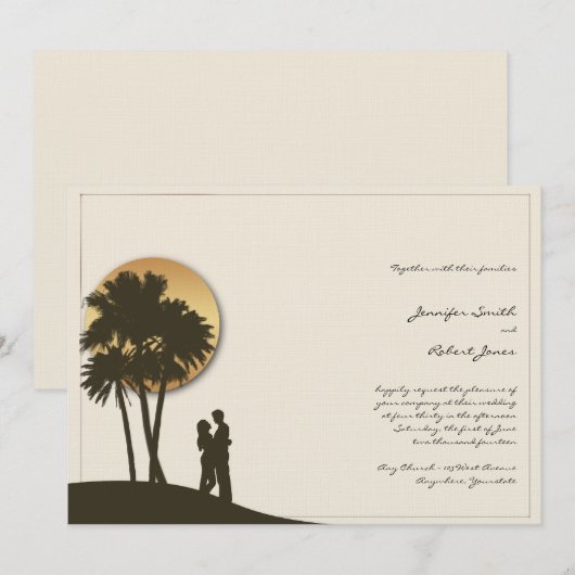 Uitnodiging voor paradise bruiloft (Voorkant / Achterkant)