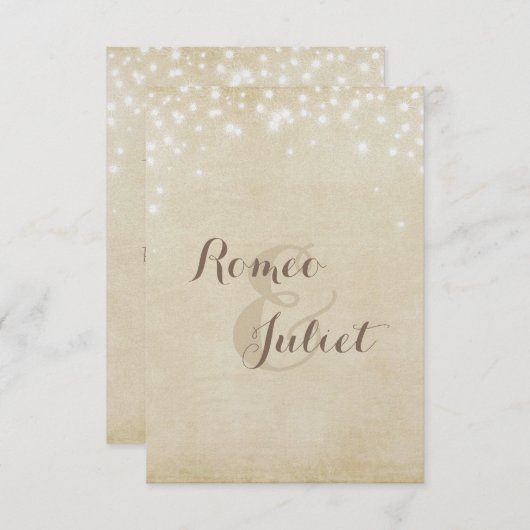 Uitnodiging voor parchment Sparkle (Voorkant / Achterkant)