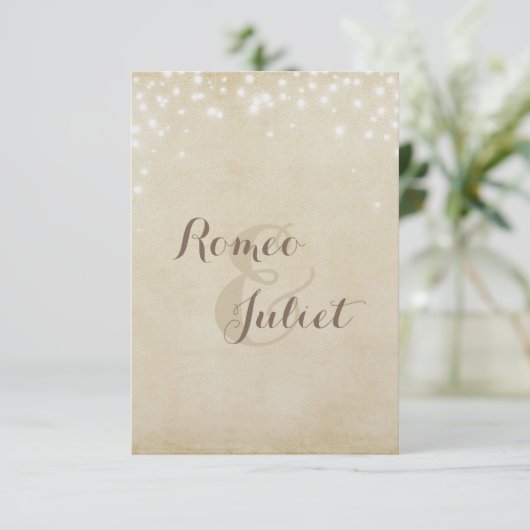 Uitnodiging voor parchment Sparkle (Staand voorkant)