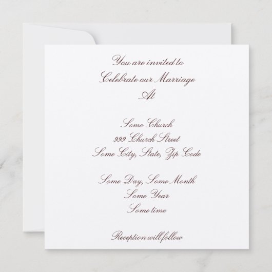 Uitnodiging voor parchment Wedding (Achterkant)