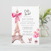 Uitnodiging voor Paris baby shower (Staand voorkant)