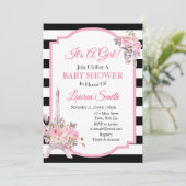Uitnodiging voor Paris Baby Shower Eiffeltoren (Staand voorkant)