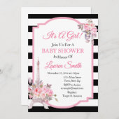 Uitnodiging voor Paris Baby Shower Eiffeltoren (Voorkant / Achterkant)