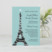 Uitnodiging voor parisian Lights Wedding (turquois (Staand voorkant)