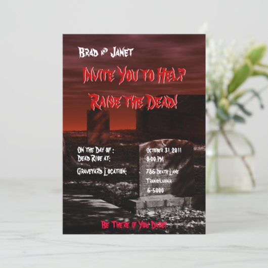 Uitnodiging voor partij bij Horror Theme (Staand voorkant)