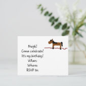 Uitnodiging voor partij bij Horse Birthday (Staand voorkant)