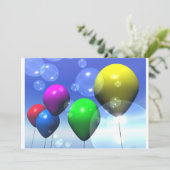 Uitnodiging voor partijballonnen en bellen (Staand voorkant)