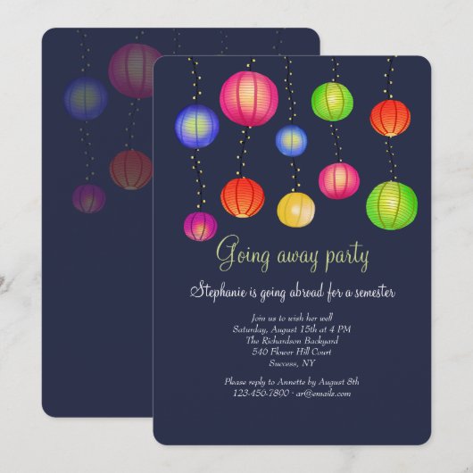 Uitnodiging voor partijlampions (Voorkant / Achterkant)