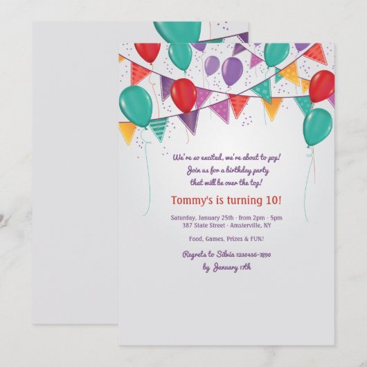 Uitnodiging voor partijverklaringen (Voorkant / Achterkant)