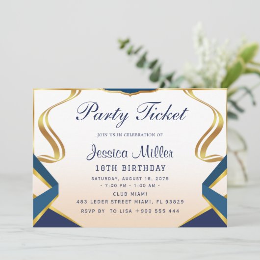 Uitnodiging voor partytickets (Staand voorkant)