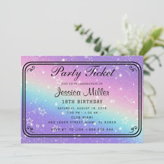 Uitnodiging voor partytickets (Staand voorkant)